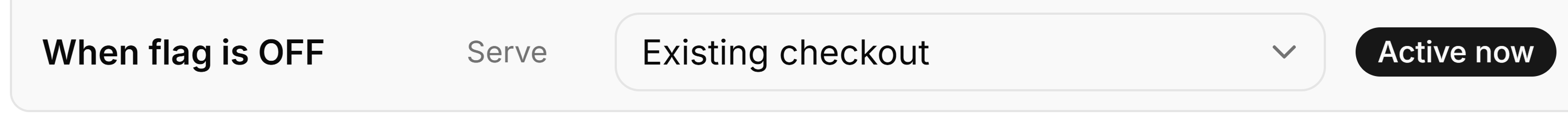 FeatBit checkout-experience OFF variation set to Existing checkout.